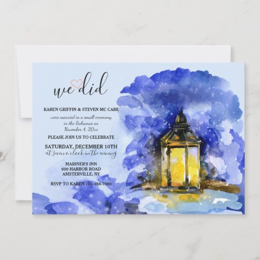 冬のランタン招待状 招待状 (正面)