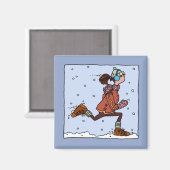 冬のランナー（女性） マグネット (正面/裏面)