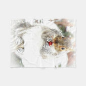 冬のリスのフリースブランケット フリースブランケット (正面(横))