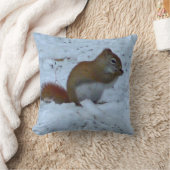 冬のリスの枕 クッション (ブランケット)