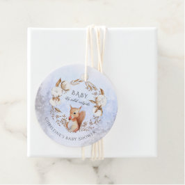 冬のリス男女兼用クの赤ちゃんシャワー フェイバータグ