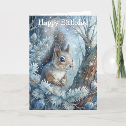 冬のリス カード (正面)