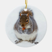冬のリス セラミックオーナメント (正面)
