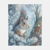 冬のリス フリースブランケット (正面)