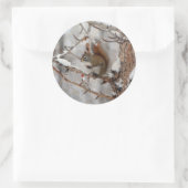 冬のリス、雪&レッドベリークリスマスデザイン ラウンドシール (バッグ)