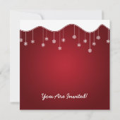 冬のリハーサルディナースノーフレークデコレーションレッド 招待状 (裏面)