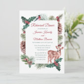 冬のリハーサルディナーレッドクリスマスフローラ 招待状 (スタンド正面)