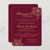 冬のリハーサルディナー金ゴールドスノーフレーク 招待状 (正面/裏面)