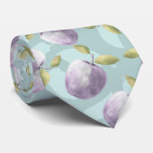 冬のリンゴは冷たい緑と紫のパターン ネクタイ (ロール)