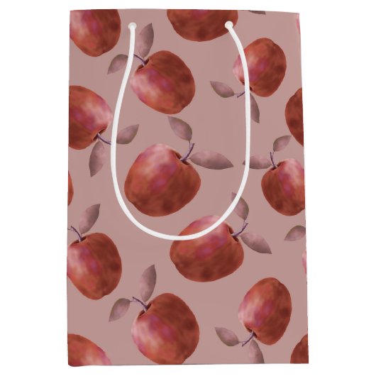 冬のリンゴは赤い色合いを抑えた ミディアムペーパーバッグ (正面)