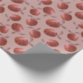 冬のリンゴは赤い色合いを抑えた ラッピングペーパー (角)