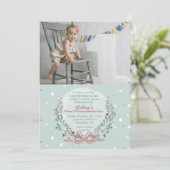 冬のリースの写真招待状 招待状 (スタンド正面)