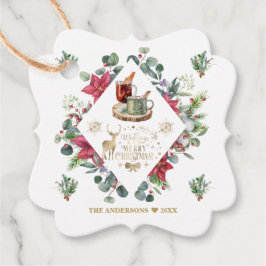 冬のリースの台本がクリスマスの楽しさを願う フェイバータグ