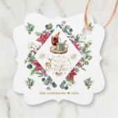 冬のリースの台本がクリスマスの楽しさを願う フェイバータグ (裏面)