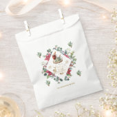 冬のリースの台本がクリスマスの楽しさを願う フェイバーバッグ (クリップ留めされた状態)