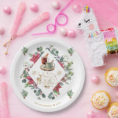冬のリースの台本がクリスマスの楽しさを願う ペーパープレート (パーティー)