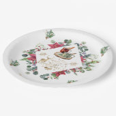 冬のリースの台本がクリスマスの楽しさを願う ペーパープレート (アングル)