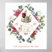 冬のリースの台本がクリスマスの楽しさを願う ポスター (正面)