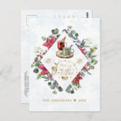 冬のリースの台本がクリスマスの楽しさを願う ポストカード (正面/裏面)