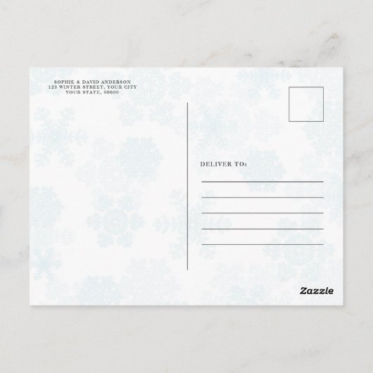 冬のリースの台本がクリスマスの楽しさを願う ポストカード (裏面)