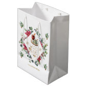 冬のリースの台本がクリスマスの楽しさを願う ミディアムペーパーバッグ (正面アングル)
