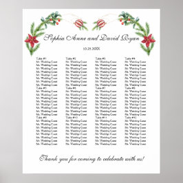 冬のリースの結婚休日の座席表 ポスター