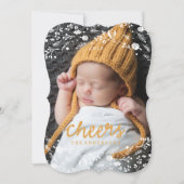 冬のリースの葉応援クリスマスカード シーズンカード (正面)