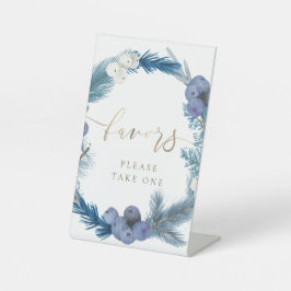 冬のリースはペデスタルを好む 台座サイン