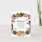 冬のリースウッドランドディアベイビーシャワーサンキュー サンキューカード (正面)
