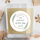 冬のリースクリスマスキャンドル製品ラベルラウンド ラウンドシール