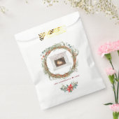 冬のリースコージー暖炉メリークリスマス フェイバーバッグ (封をした状態)