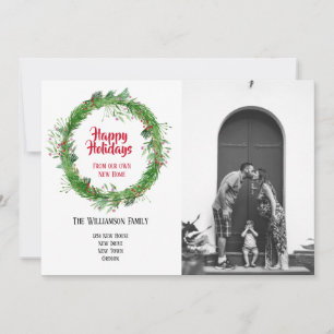 冬のリースニューホームfor the Holidaysフォトカード シーズンカード