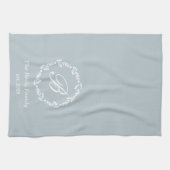 冬のリースファミリー名モノグラムモノグラムブルー キッチンタオル (横)