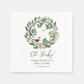 冬のリースベリークリスマスベビーシャワー スタンダードカクテルナプキン (正面)