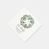 冬のリースベリークリスマスベビーシャワー スタンダードカクテルナプキン (角)