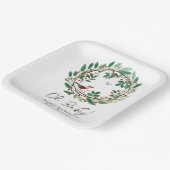 冬のリースベリークリスマスベビーシャワー ペーパープレート (傾斜あり)