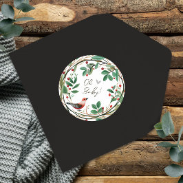 冬のリースベリークリスマスベビーシャワー ラウンドシール