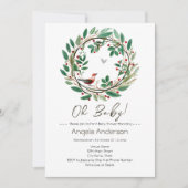 冬のリースベリークリスマスベビーシャワー 招待状 (正面)