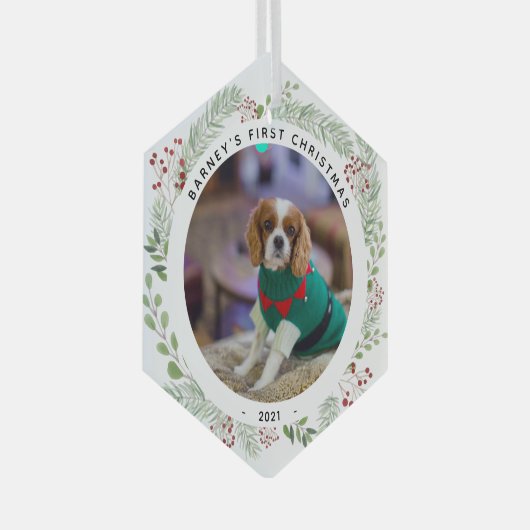 冬のリースペットの写真 ガラスオーナメント (正面右)