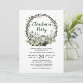 冬のリースポインセチア&バードクリスマス 招待状 (スタンド正面)