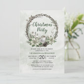 冬のリースポインセチア&バードクリスマス 招待状 (スタンド正面)