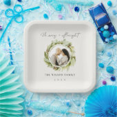 冬のリースメリーと明るいフォトクリスマス ペーパープレート (パーティー)