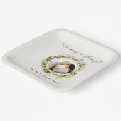 冬のリースメリーと明るいフォトクリスマス ペーパープレート (傾斜あり)