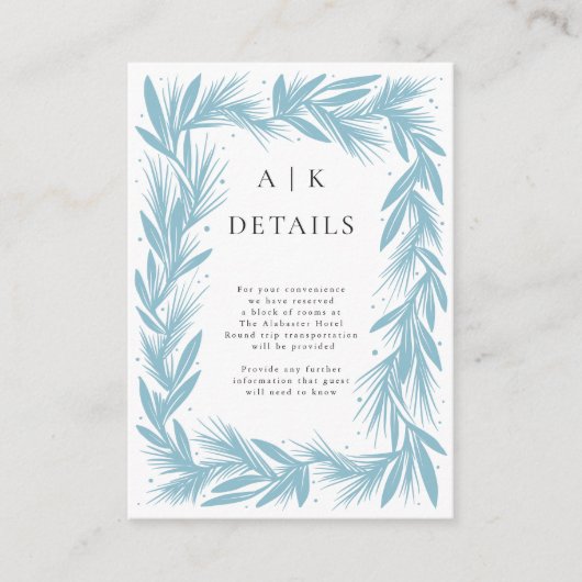 冬のリースモダン結婚の詳細 エンクロージャーカード (正面)