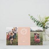 冬のリースモノグラムホリデイ2フォトカードピンク シーズンカード (スタンド正面)