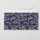 冬のリースモノグラムホリデイ2フォトカードブルー シーズンカード (裏面)