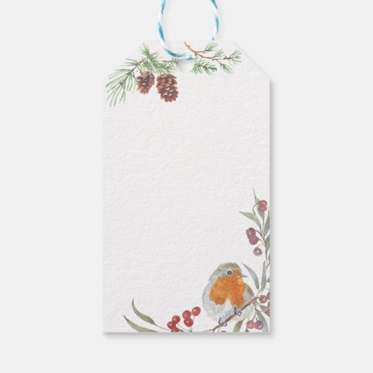 冬のリースロビンミスタントーとパインクリスマス ギフトタグ (裏面)