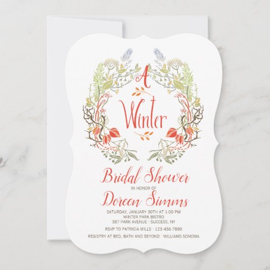 冬のリース招待状 招待状 (正面)