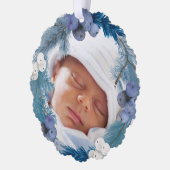 冬のリース新生児メリークリスマス オーナメントカード (左)