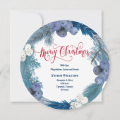 冬のリース新生児メリークリスマス シーズンカード (裏面)